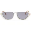 Jimmy Choo - Iona - White Acetate Sunglasses with Mauve-Shaded Mirror Lenses - Jimmy Choo Eyewear - Avvenice