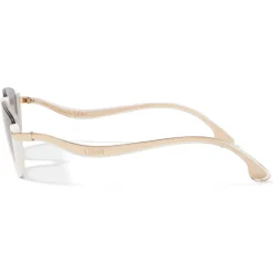 Jimmy Choo - Iona - White Acetate Sunglasses with Mauve-Shaded Mirror Lenses - Jimmy Choo Eyewear - Avvenice