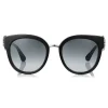 Jimmy Choo - Jade - Black and Palladium Oversized Sunglasses with Clip On Earrings - Sunglasses - Jimmy Choo Eyewear - Avvenice