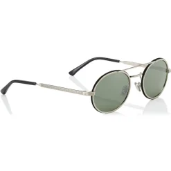 Jimmy Choo - Jeff - Green Mirror Oval Sunglasses with Gold Metal Frame and Black Temple Ends - Avvenice