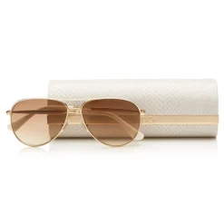 Jimmy Choo - Jewly - Rose Gold and Ivory Aviator Sunglasses - Jimmy Choo Eyewear - Avvenice
