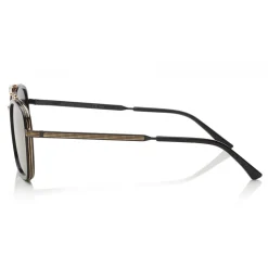 Jimmy Choo - John - Black and Gold Square Frame Sunglasses with Mirror Lenses - Jimmy Choo Eyewear - Avvenice