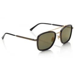 Jimmy Choo - John - Black and Gold Square Frame Sunglasses with Mirror Lenses - Jimmy Choo Eyewear - Avvenice