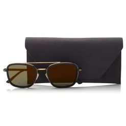 Jimmy Choo - John - Black and Gold Square Frame Sunglasses with Mirror Lenses - Jimmy Choo Eyewear - Avvenice