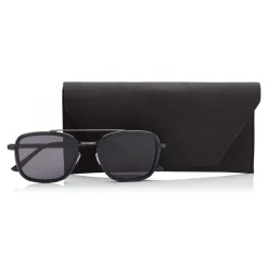 Jimmy Choo - John - Black and Dark Ruthenium Square Frame Sunglasses - Jimmy Choo Eyewear - Avvenice