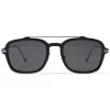 Jimmy Choo - Kevin - Matte Black Titanium Square Sunglasses with Grey Lenses - Jimmy Choo Eyewear - Avvenice