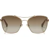 Jimmy Choo - Kimi - Brown Shaded Oversized Sunglasses in Red Gold Nude and White - Jimmy Choo Eyewear - Avvenice