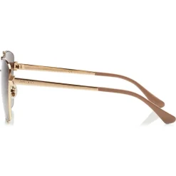 Jimmy Choo - Kimi - Brown Shaded Oversized Sunglasses in Red Gold Nude and White - Jimmy Choo Eyewear - Avvenice