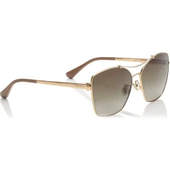 Jimmy Choo - Kimi - Brown Shaded Oversized Sunglasses in Red Gold Nude and White - Jimmy Choo Eyewear - Avvenice