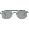 Jimmy Choo - Kit - Matte Black Titanium and Acetate Square Sunglasses with Grey Silver Mirror Lenses - Avvenice