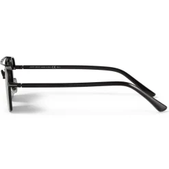 Jimmy Choo - Kit - Matte Black Titanium and Acetate Square Sunglasses with Grey Silver Mirror Lenses - Avvenice