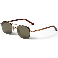 Jimmy Choo - Kit - Semi Matte Brass Sunglasses with Green lenses - Jimmy Choo Eyewear - Avvenice