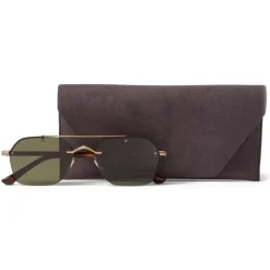 Jimmy Choo - Kit - Semi Matte Brass Sunglasses with Green lenses - Jimmy Choo Eyewear - Avvenice