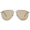 Jimmy Choo - Lex - Light Gold Stainless Steel and Metal Aviator Sunglasses with Silver Mirror Lenses - Avvenice