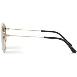 Jimmy Choo - Lex - Rose Gold and Black Aviator Sunglasses with Grey-Shaded Gold Mirror Lenses - Avvenice