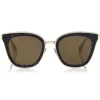 Jimmy Choo - Lizzy - Black and Gold Cat-Eye Sunglasses with Crystal Detailing - Sunglasses - Jimmy Choo Eyewear - Avvenice