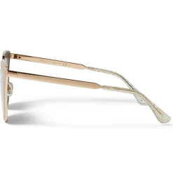 Jimmy Choo - Lizzy - Grey and Bronze Cat Eye Sunglasses with Glitter - Jimmy Choo Eyewear - Avvenice