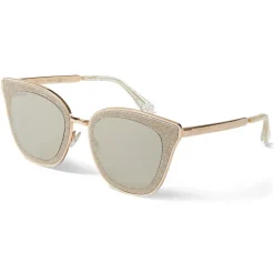 Jimmy Choo - Lizzy - Grey and Bronze Cat Eye Sunglasses with Glitter - Jimmy Choo Eyewear - Avvenice