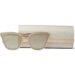 Jimmy Choo - Lizzy - Grey and Bronze Cat Eye Sunglasses with Glitter - Jimmy Choo Eyewear - Avvenice