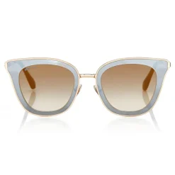 Jimmy Choo - Lory - Black and Gold Cat-Eye Sunglasses with Mirror Lenses - Sunglasses - Jimmy Choo Eyewear - Avvenice