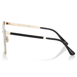Jimmy Choo - Lory - Black and Gold Cat-Eye Sunglasses with Mirror Lenses - Sunglasses - Jimmy Choo Eyewear - Avvenice