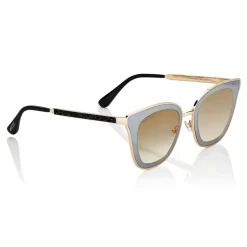 Jimmy Choo - Lory - Black and Gold Cat-Eye Sunglasses with Mirror Lenses - Sunglasses - Jimmy Choo Eyewear - Avvenice