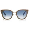Jimmy Choo - Lory - Blue and Gold Cat-Eye Sunglasses with Mirror Lenses - Sunglasses - Jimmy Choo Eyewear - Avvenice