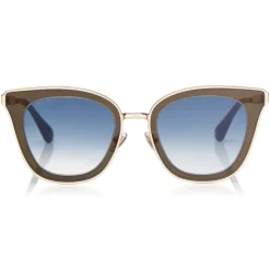Jimmy Choo - Lory - Blue and Gold Cat-Eye Sunglasses with Mirror Lenses - Sunglasses - Jimmy Choo Eyewear - Avvenice
