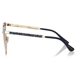 Jimmy Choo - Lory - Blue and Gold Cat-Eye Sunglasses with Mirror Lenses - Sunglasses - Jimmy Choo Eyewear - Avvenice