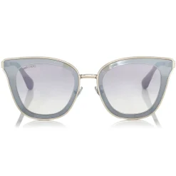 Jimmy Choo - Lory - Light Gold Cat-Eye Sunglasses with Mirror Lenses - Sunglasses - Jimmy Choo Eyewear - Avvenice