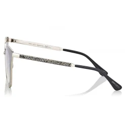 Jimmy Choo - Lory - Light Gold Cat-Eye Sunglasses with Mirror Lenses - Sunglasses - Jimmy Choo Eyewear - Avvenice