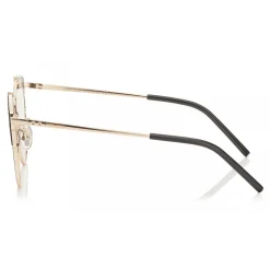 Jimmy Choo - Lue - Copper Gold Metal Cat-Eye Sunglasses with Black Leather Detailing - Sunglasses - Jimmy Choo Eyewear - Avvenice