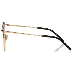 Jimmy Choo - Lue - Rose Gold Metal Cat-Eye Sunglasses with Leopard Cavallino Leather Detailing - Sunglasses - Jimmy Choo Eyewear - Avvenice