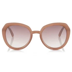 Jimmy Choo - Mace - Opal Nude Acetate Rounded Sunglasses with Glitter Detailing - Sunglasses - Jimmy Choo Eyewear - Avvenice