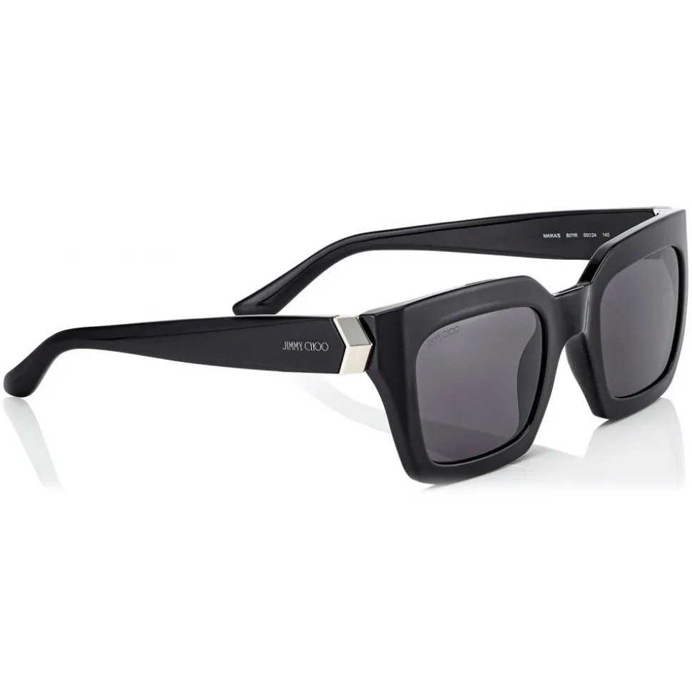 Jimmy Choo - Maika - Grey Cat Eye Sunglasses with Black Frame - Jimmy Choo Eyewear - Avvenice