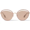 Jimmy Choo - Malya - Copper Gold Oval Sunglasses with Pink Lamé Glitter - Jimmy Choo Eyewear - Avvenice