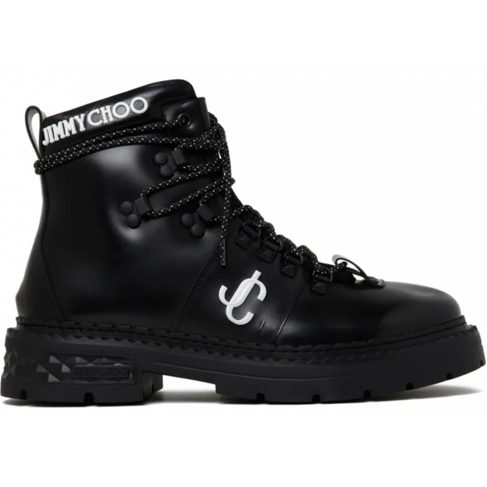 Jimmy Choo - Marlow Hiking Boots - Black White - Jimmy Choo Exclusive Luxury Collection - Avvenice