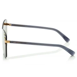 Jimmy Choo - Mask - Rose Gold and Grey Round Frame Sunglasses with Swarovski Crystals - Jimmy Choo Eyewear - Avvenice