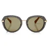 Jimmy Choo - Mori - Black Rounded Acetate Sunglasses with Stud Detailing - Sunglasses - Jimmy Choo Eyewear - Avvenice