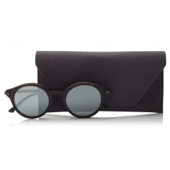 Jimmy Choo - Nick - Havana Red and Dark Ruthenium Matt Round Frame Sunglasses - Jimmy Choo Eyewear - Avvenice