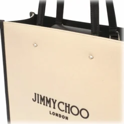 Jimmy Choo - N/S Tote Bag - Beige Black - Jimmy Choo Exclusive Luxury Collection - Avvenice
