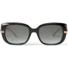 Jimmy Choo - Orla - Black Square Sunglasses with Copper Gold Temples and JC Emblem - Jimmy Choo Eyewear - Avvenice