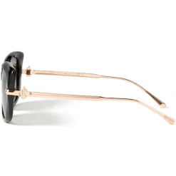 Jimmy Choo - Orla - Black Square Sunglasses with Copper Gold Temples and JC Emblem - Jimmy Choo Eyewear - Avvenice