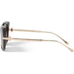Jimmy Choo - Orla - Dark Havana Square Sunglasses with Rose Gold Temples and JC emblem - Jimmy Choo Eyewear - Avvenice