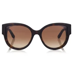 Jimmy Choo - Pollie - Dark Havana Cat-Eye Sunglasses with Star Detailing - Sunglasses - Jimmy Choo Eyewear - Avvenice