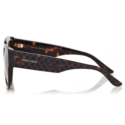 Jimmy Choo - Pollie - Dark Havana Cat-Eye Sunglasses with Star Detailing - Sunglasses - Jimmy Choo Eyewear - Avvenice