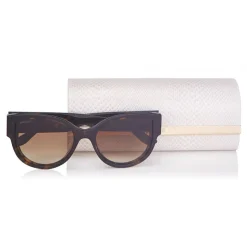 Jimmy Choo - Pollie - Dark Havana Cat-Eye Sunglasses with Star Detailing - Sunglasses - Jimmy Choo Eyewear - Avvenice