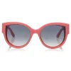 Jimmy Choo - Pollie - Pink Cat-Eye Sunglasses with Star Detailing - Sunglasses - Jimmy Choo Eyewear - Avvenice