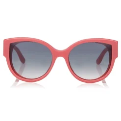 Jimmy Choo - Pollie - Pink Cat-Eye Sunglasses with Star Detailing - Sunglasses - Jimmy Choo Eyewear - Avvenice