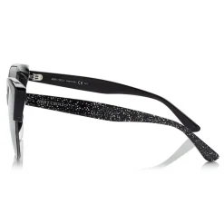 Jimmy Choo - Pryia - Nude Acetate Oval Frame Sunglasses with Glitter Detailing - Sunglasses - Jimmy Choo Eyewear - Avvenice